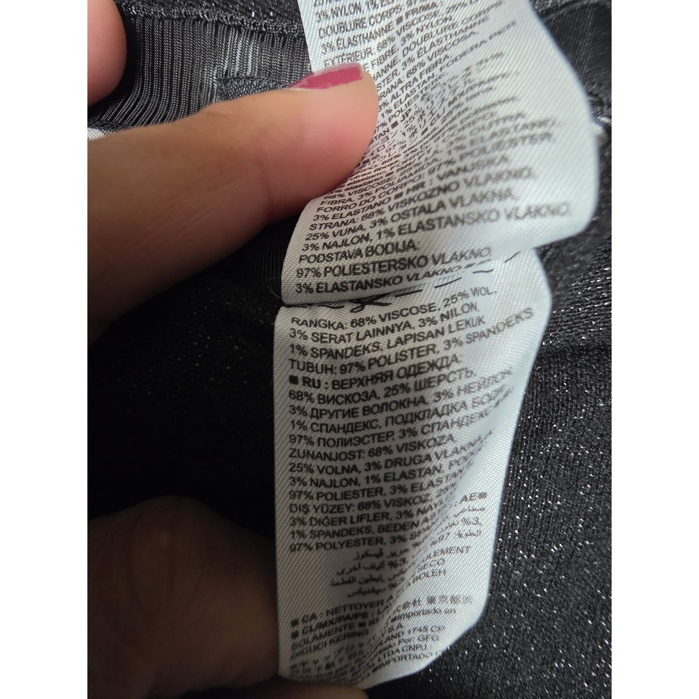 Banana Republic Avery Black Metallic Shimmer Wool Blend Ankle Pants Womens 8 - Picture 5 of 8